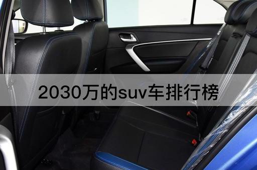 2030万的suv车排行榜